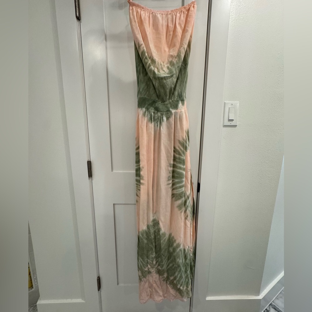 Gypsy 05 Pink & Green Silk Maxi Dress Size XS